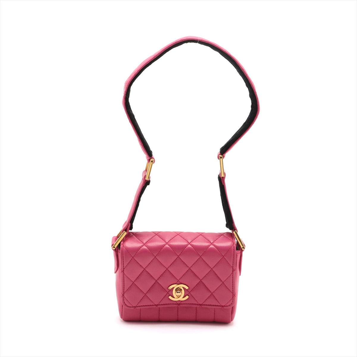 シャネル マトラッセ ラムスキン ショルダーバッグ ピンク ゴールド  