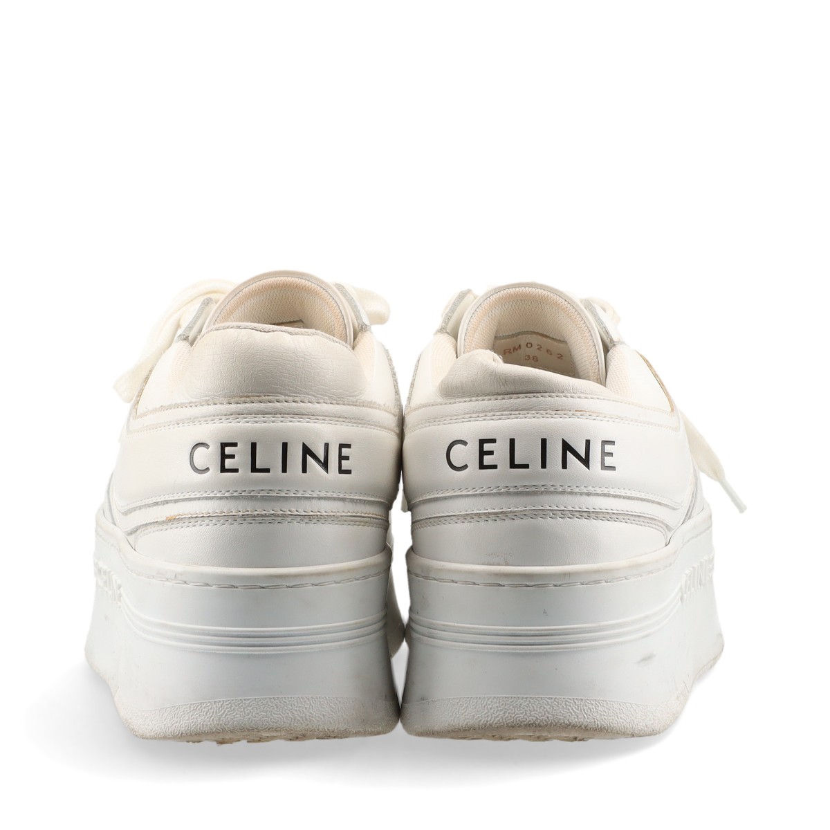 CELINE セリーヌ　ブロックスニーカー　ホワイト　38　保存袋付き 箱あり CELINE セリーヌブロックスニーカーホワイト38保存袋付き 箱あり