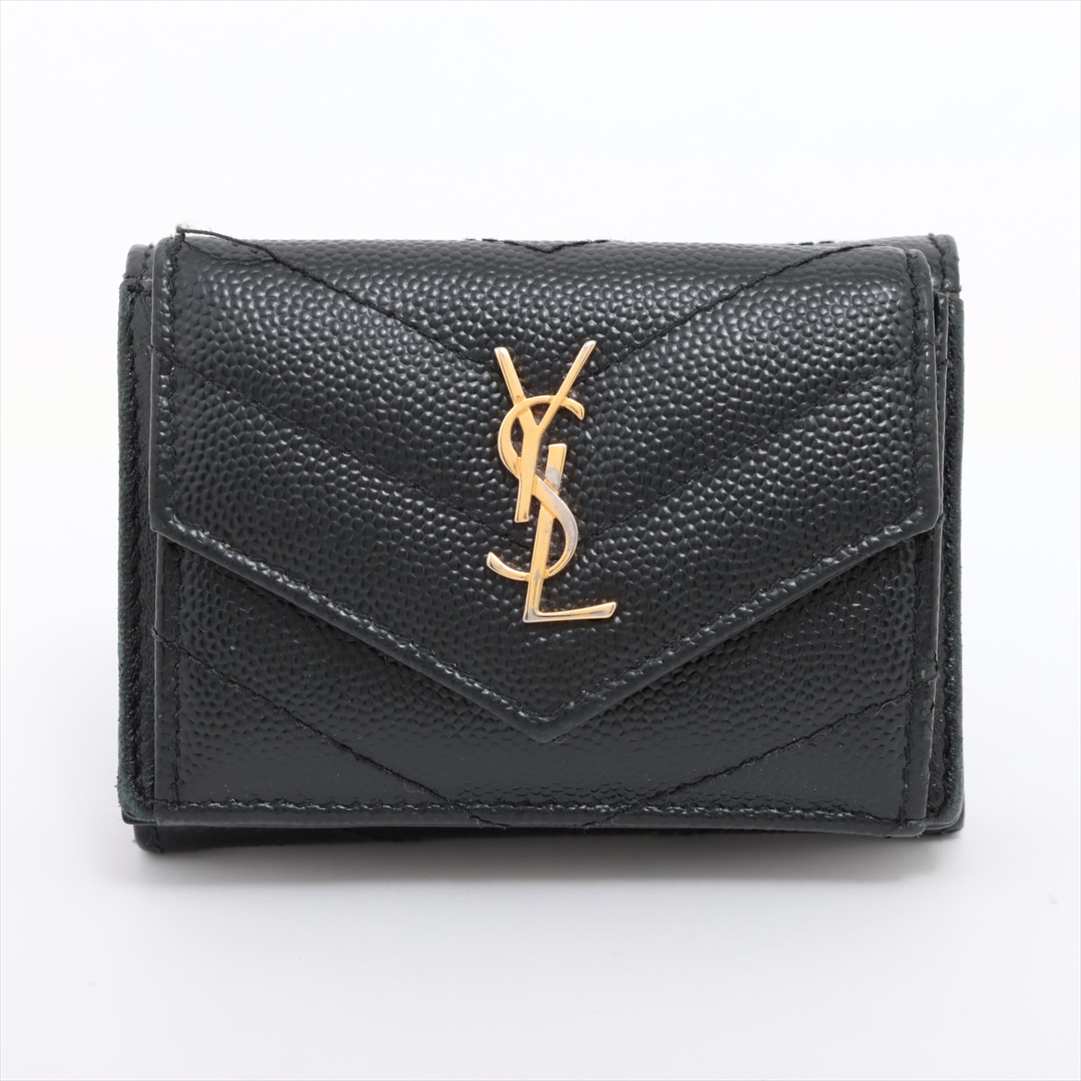 極美✨付属完備✨サンローラン 三つ折り財布 Vステッチ