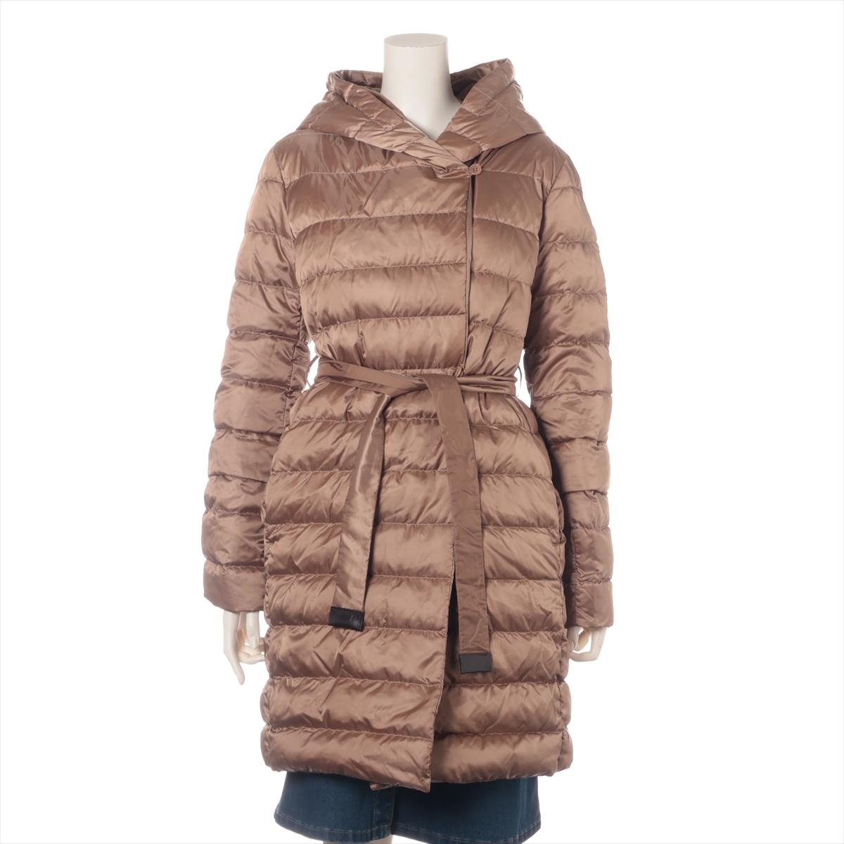 マックスマーラ ポリエステル×ナイロン ダウンコート 42 カーキ 【公式