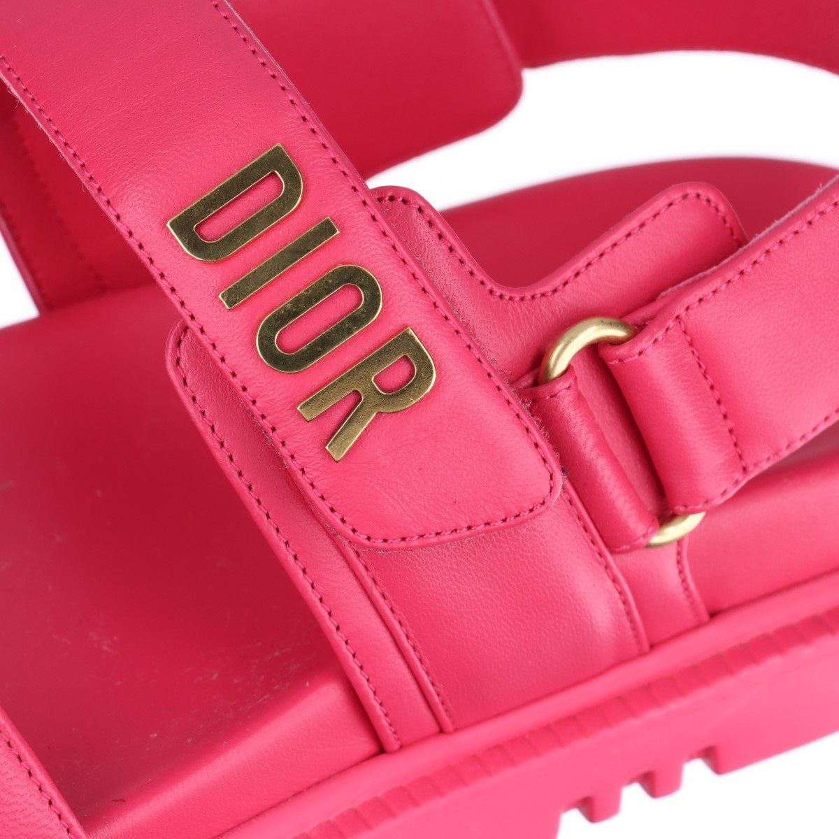 クリスチャンディオール DIORACT レザー×ファブリック サンダル