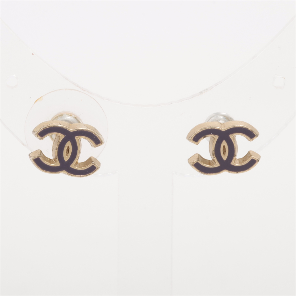 シャネル ココマーク 04P ピアス(両耳用) GP ゴールド×パープル  