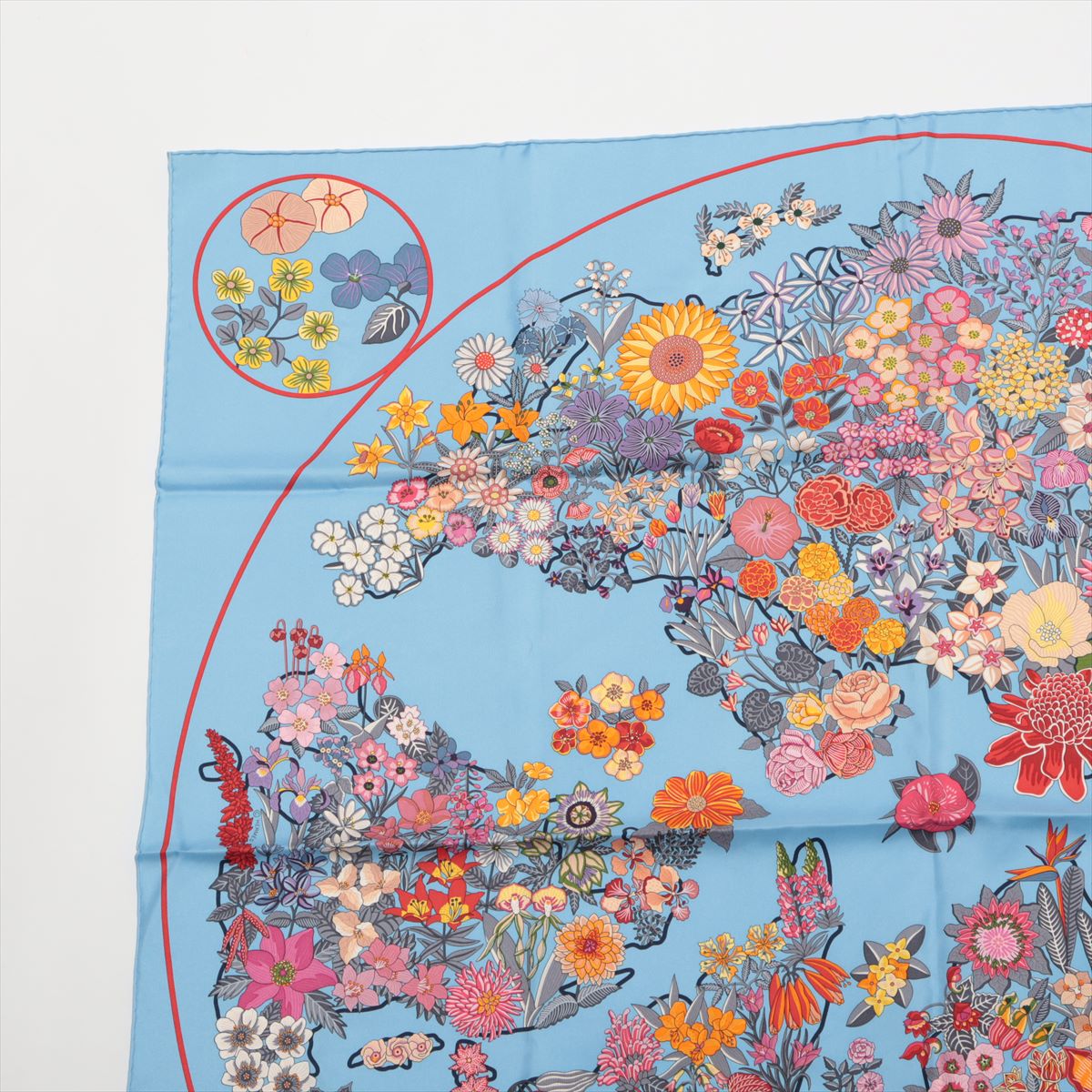 エルメス カレ90 PLANIFLEURS プラニフルール スカーフ シルク