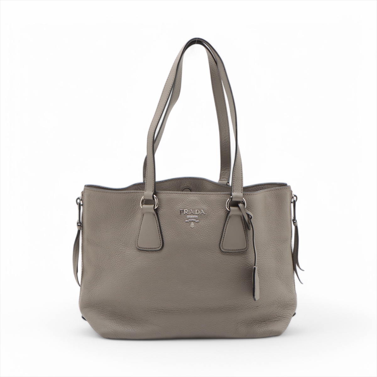 PRADA グレー レザートートバッグ