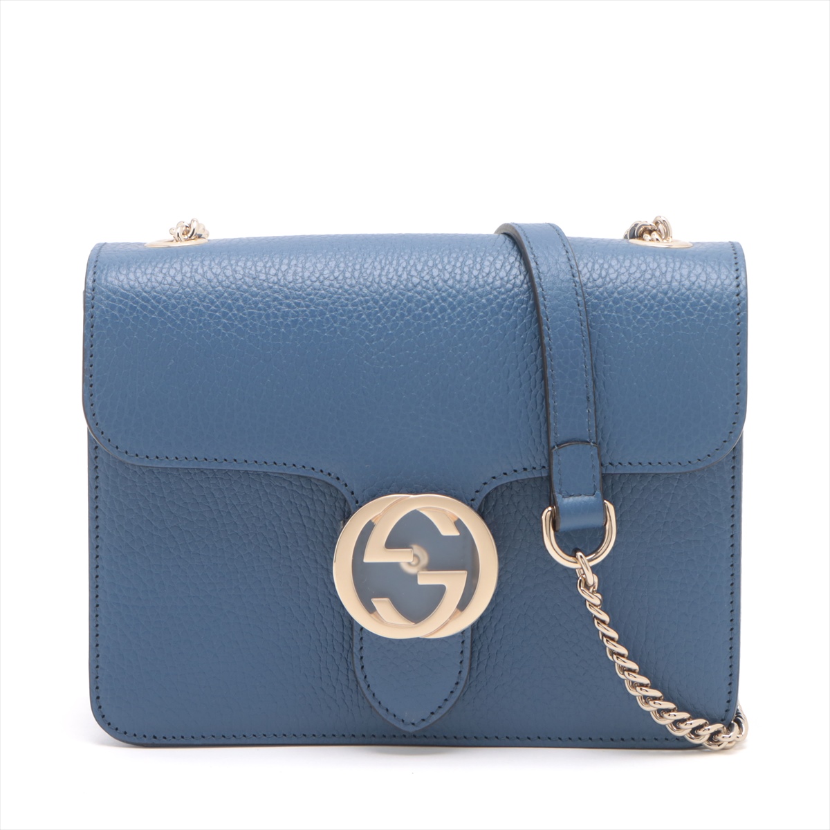 GUCCI インターロッキング レザー チェーンショルダーバッグ GUCCI グッチ インターロッキング チェーンショルダーバッグ