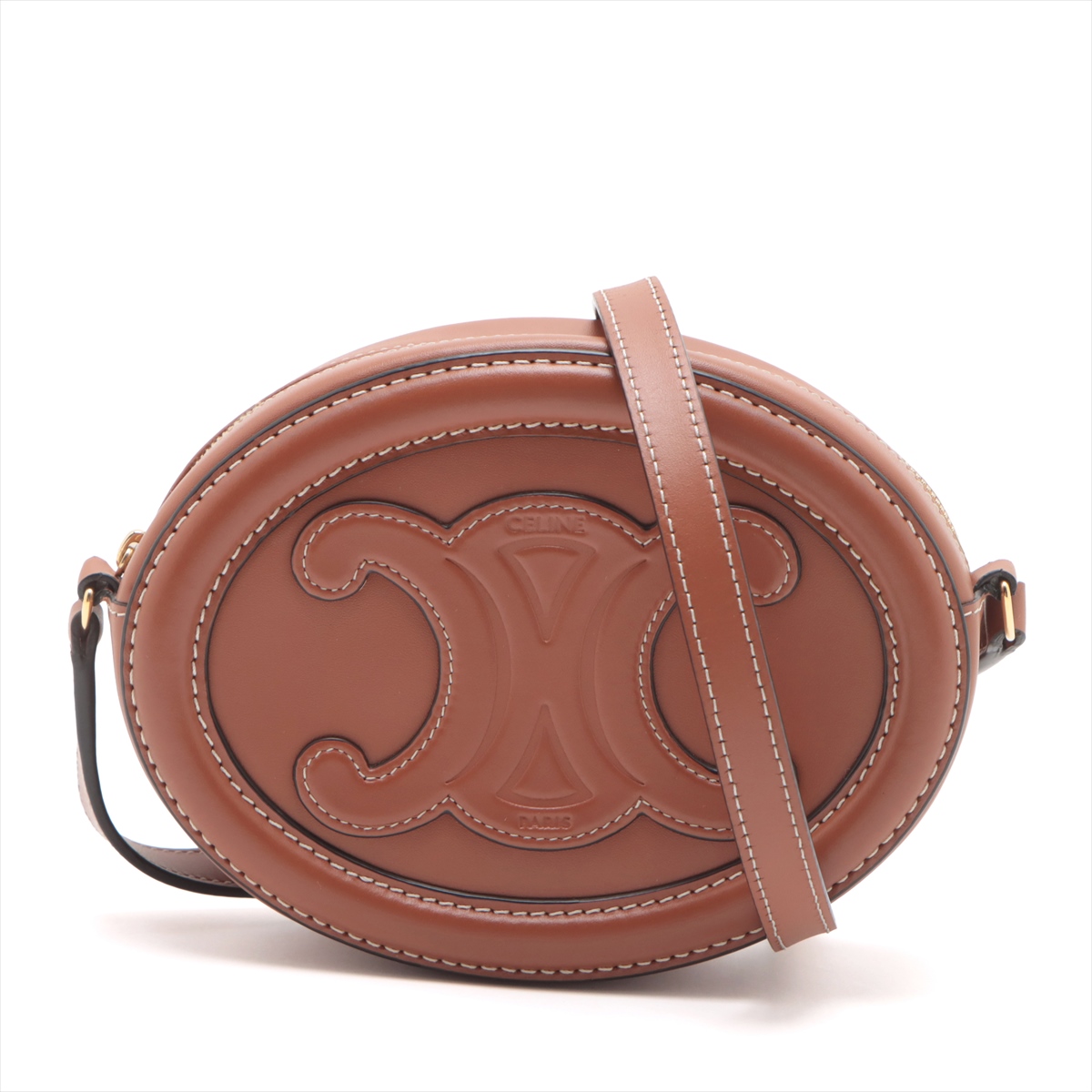 CELINE セリーヌ ブラウン レザー ショルダーバッグ CELINE ブラウンレザーショルダーバッグ