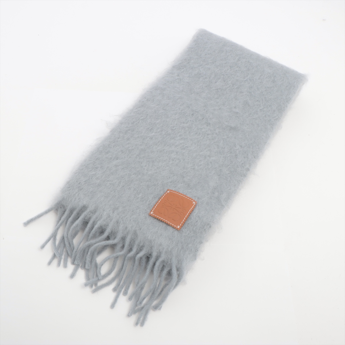 ◇ロエベ◇ アナグラム マフラー モヘヤ モヘア ウール ナイロン グレー系 ◇ロエベ◇ アナグラム マフラー モヘヤ モヘア ウール ナイロン