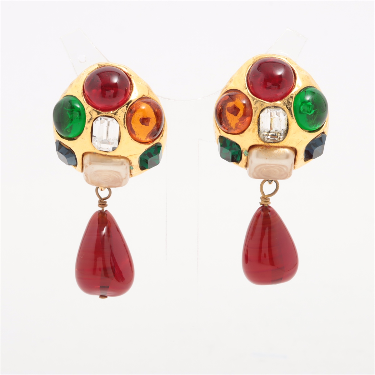 シャネル グリポア 26 イヤリング(両耳用) GP ゴールド×マルチカラー  