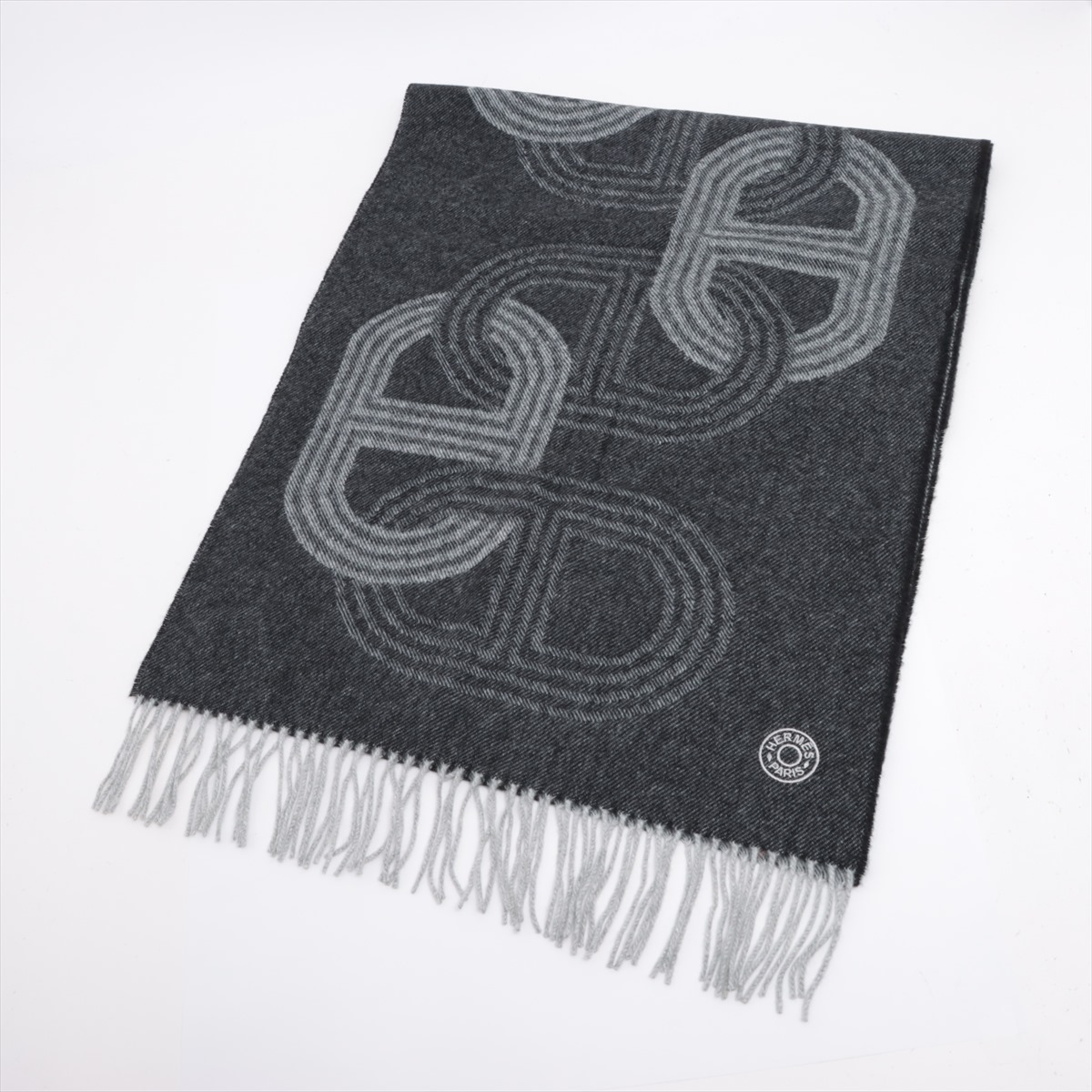 エルメス 24番地のサーキット マフラー カシミヤ グレー YZ070501  