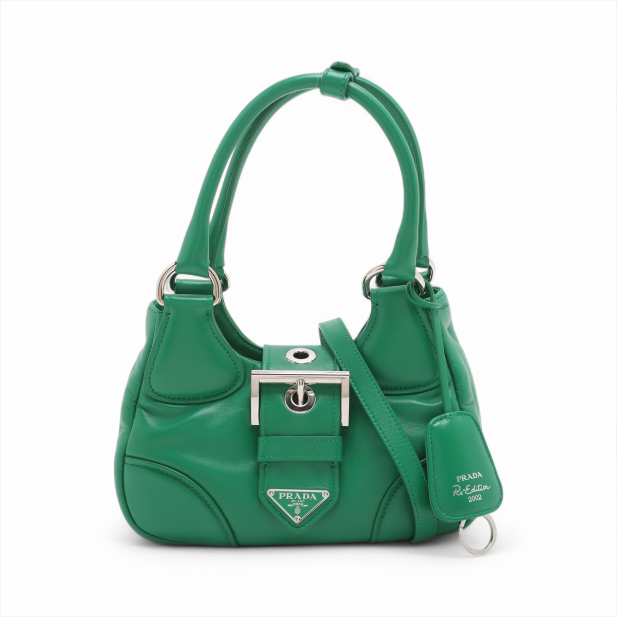 プラダ ナッパソフト ムーン レザー 2WAYハンドバッグ グリーン  