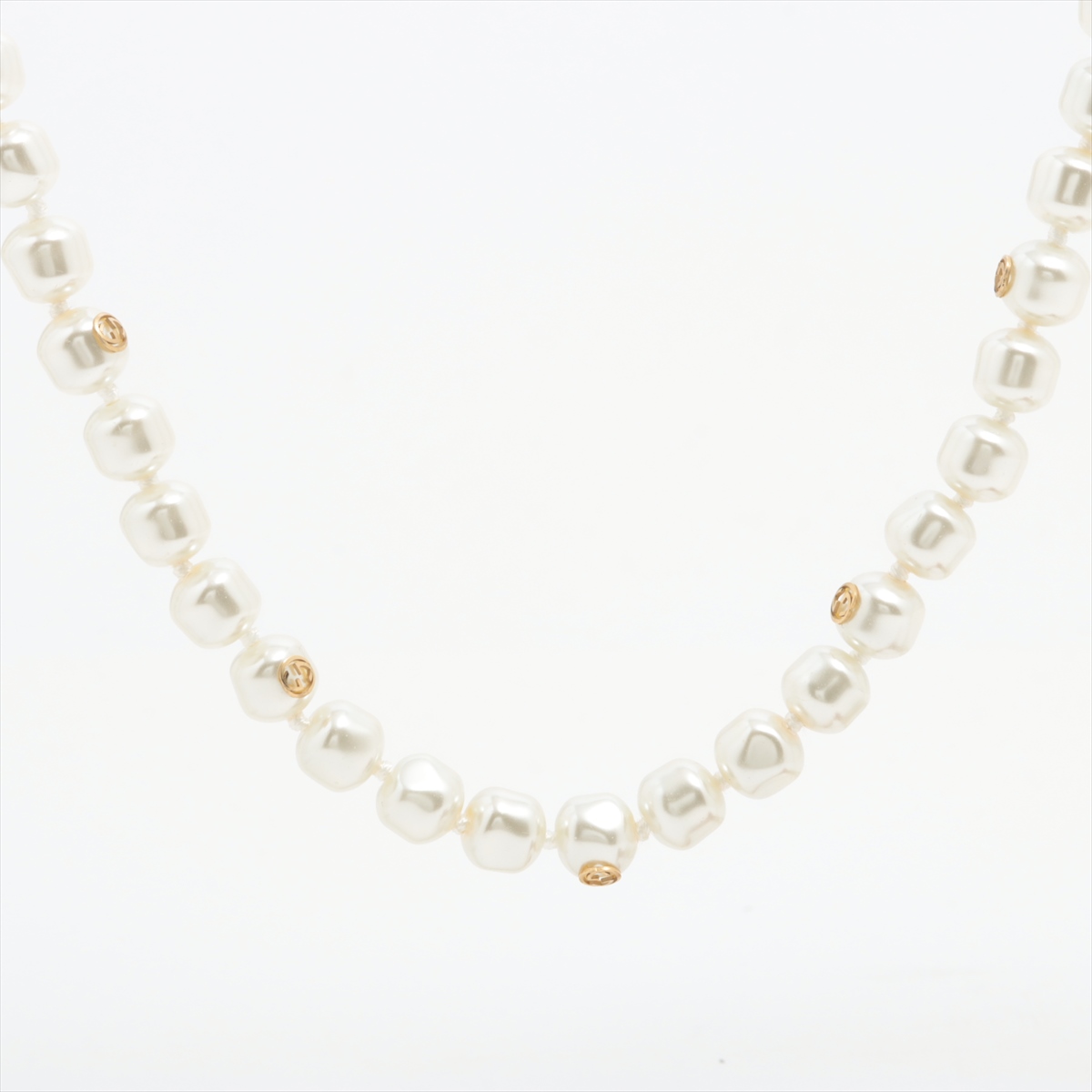 超希少】グッチレディースロングフェイクパールネックレスタイガーヘッド