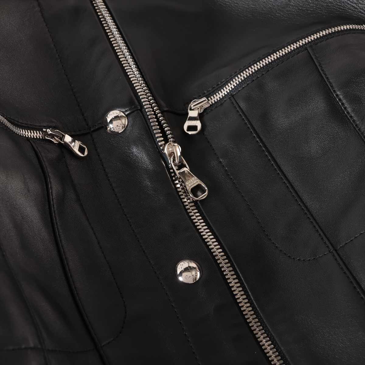 ロエベ ラム レザージャケット 38 レディース ブラック 17113080000  