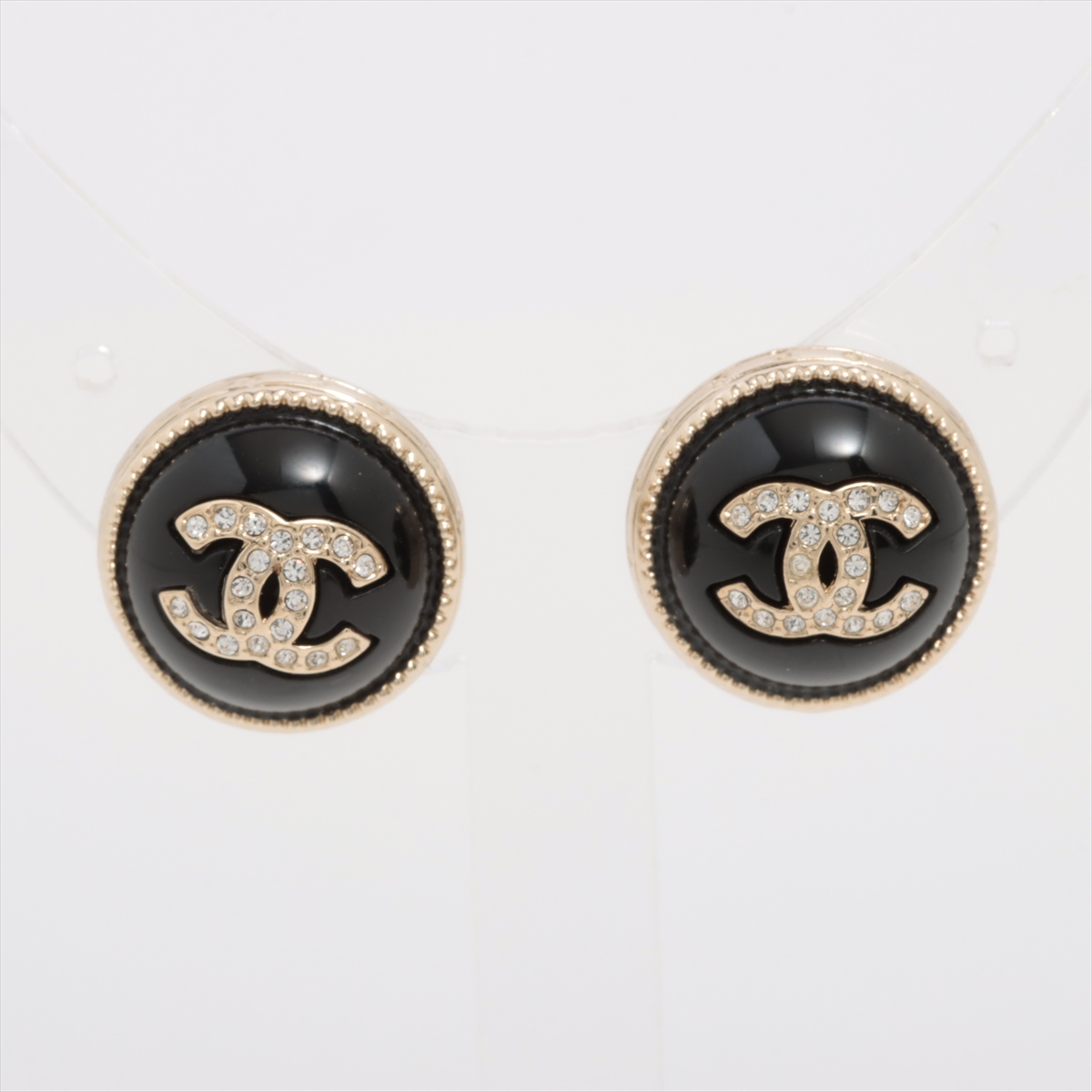 シャネル ココマーク A22C ピアス(両耳用) GP×レジン×ラインストーン  