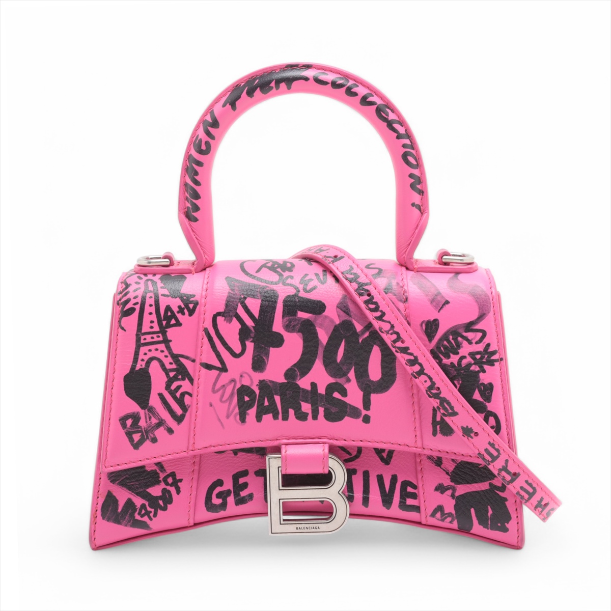 バレンシアガ アワーグラスXS レザー 2WAYハンドバッグ ピンク 592833  