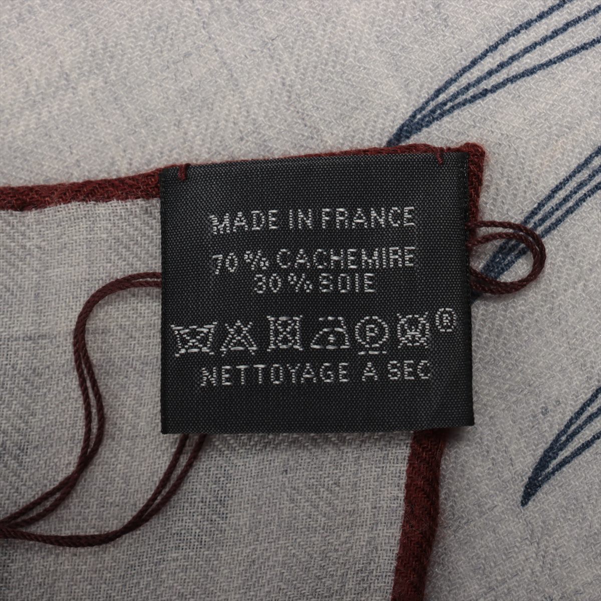 HERMES ストール 大判 黒 グレー エルメス