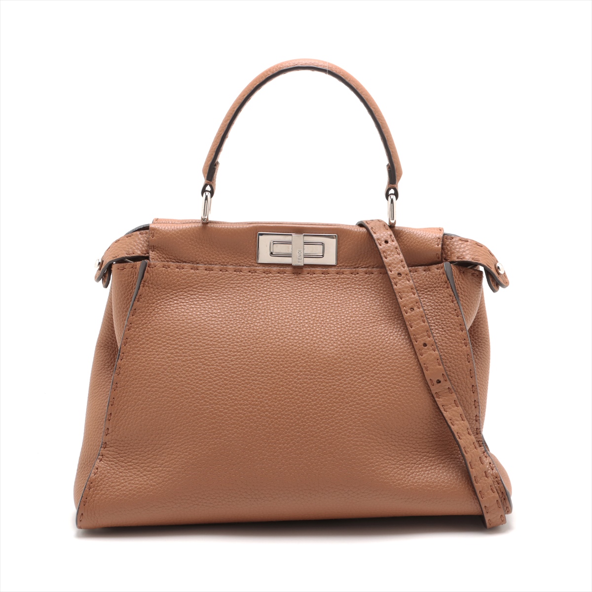 フェンディ ピーカブーレギュラー セレリア レザー 2WAYハンドバッグ  