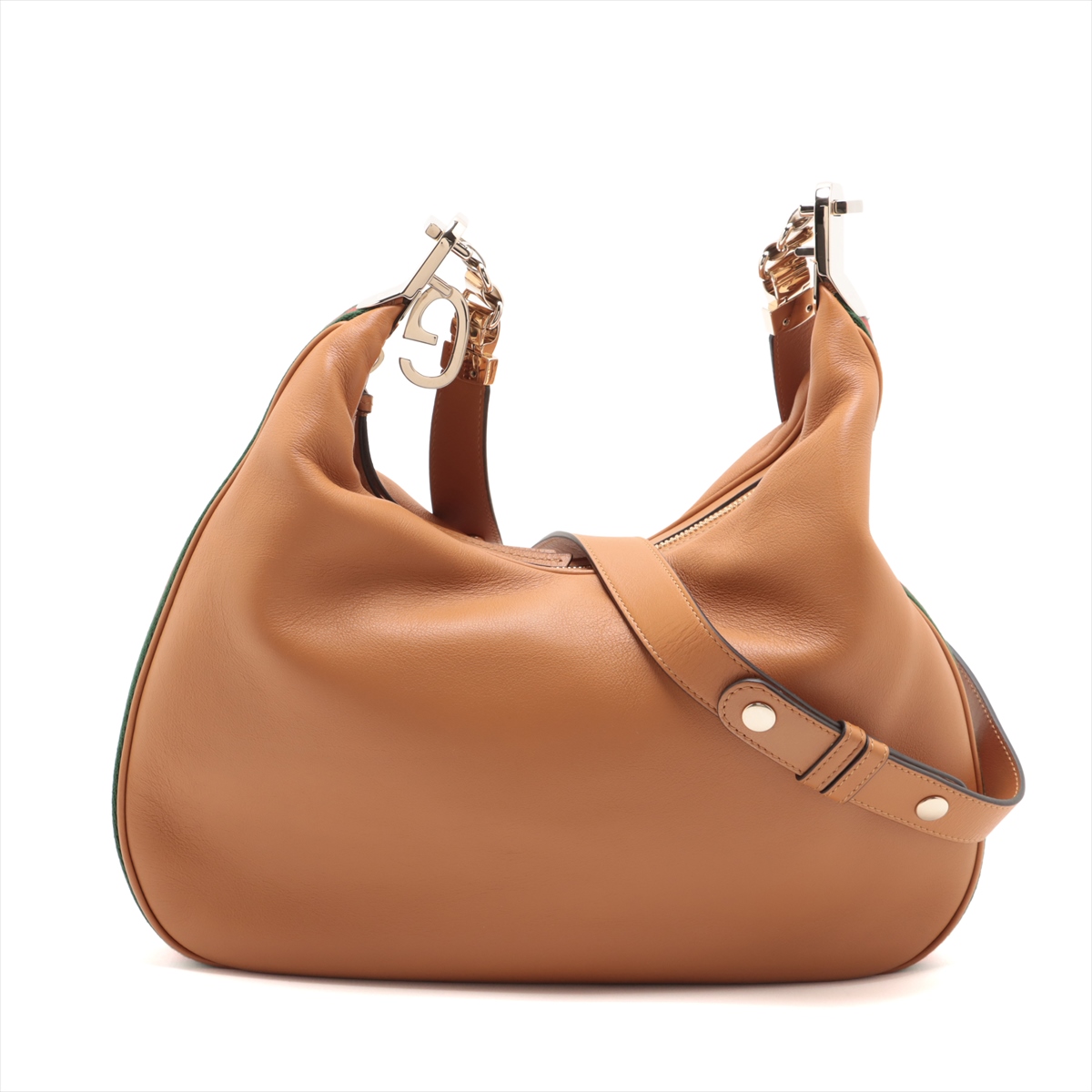 グッチ グッチ アタッシェ レザー ショルダーバッグ ブラウン 702823  