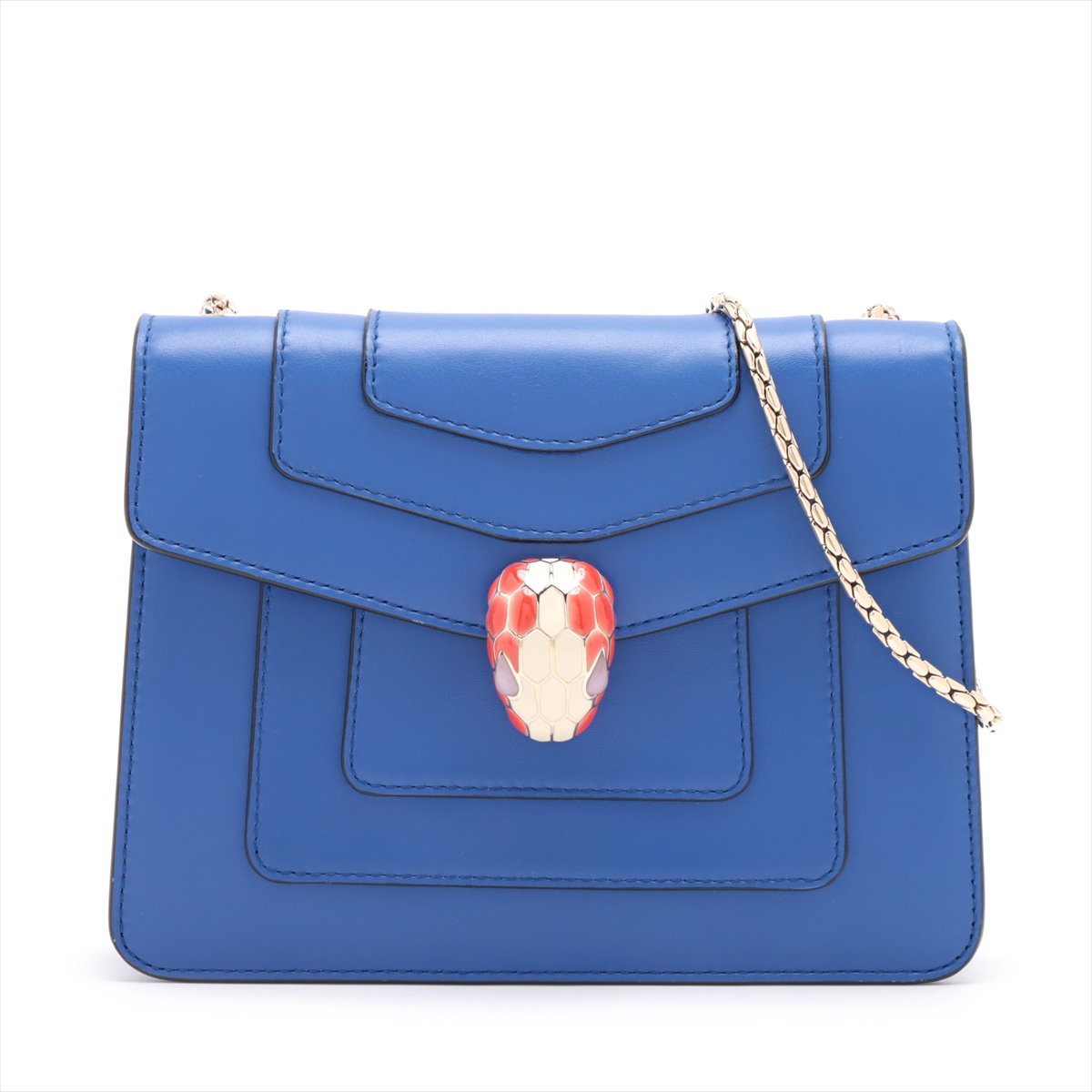 ブルガリ セルペンティ フォーエバー レザー チェーンショルダーバッグ  