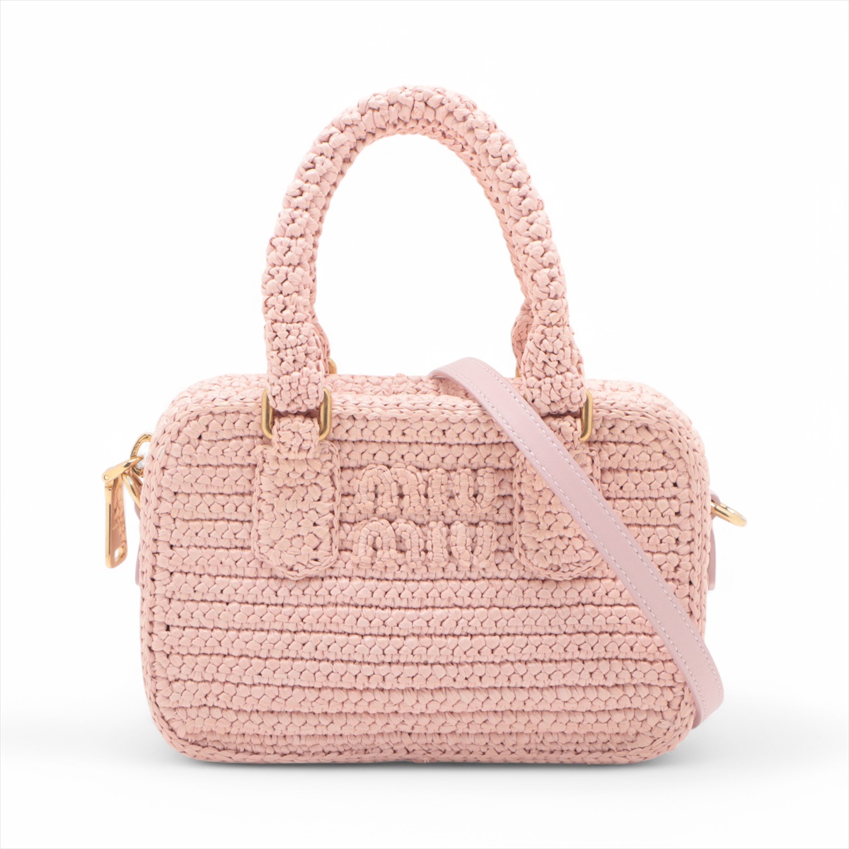 ミュウミュウ ラフィアハンドバッグ MIU MIU ラフィア トートバッグ (MiuMiu/かごバッグ) 5BG230
