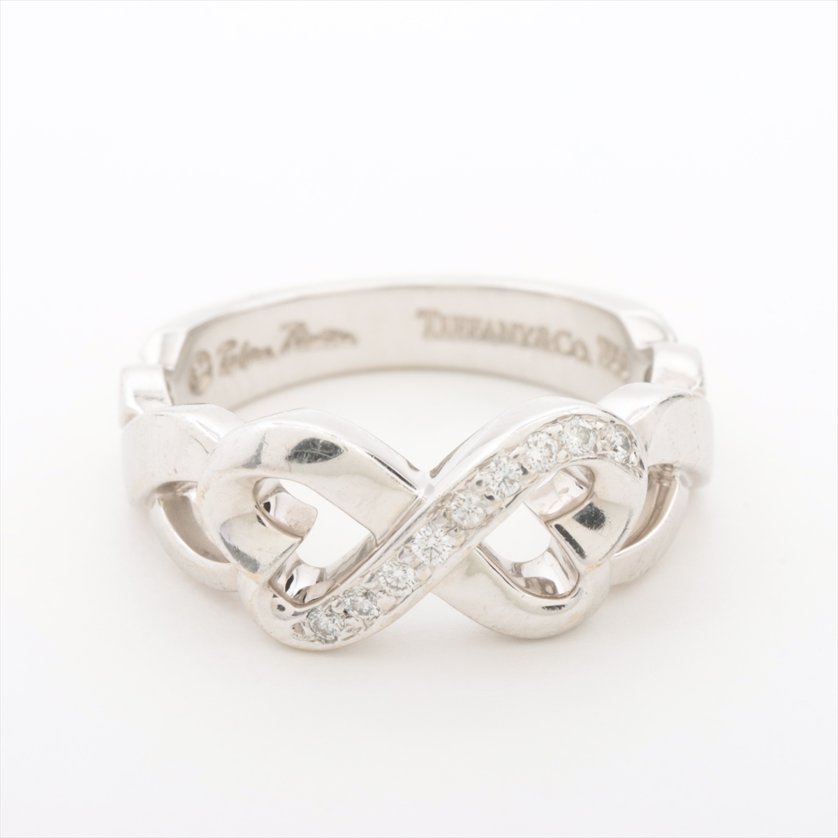 ティファニー ダブルラビングハート ダイヤ リング 750(WG) 5.5g  