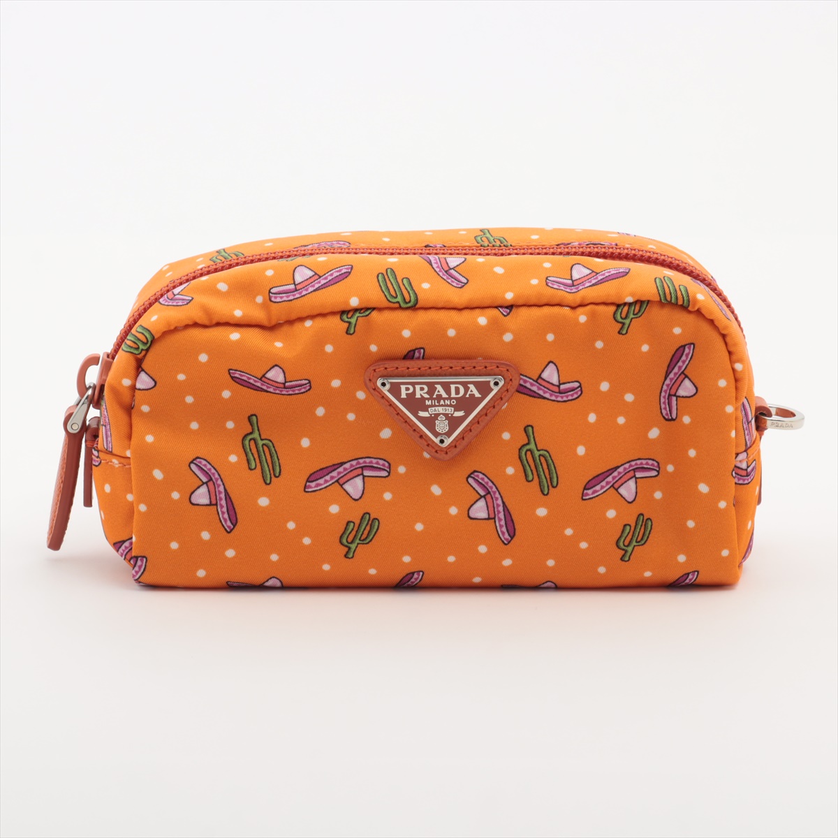 【難あり】 PRADA オレンジ ポーチ プラダ 化粧ポーチ ポーチ ナイロン オレンジ PRADA 1N0012 美品