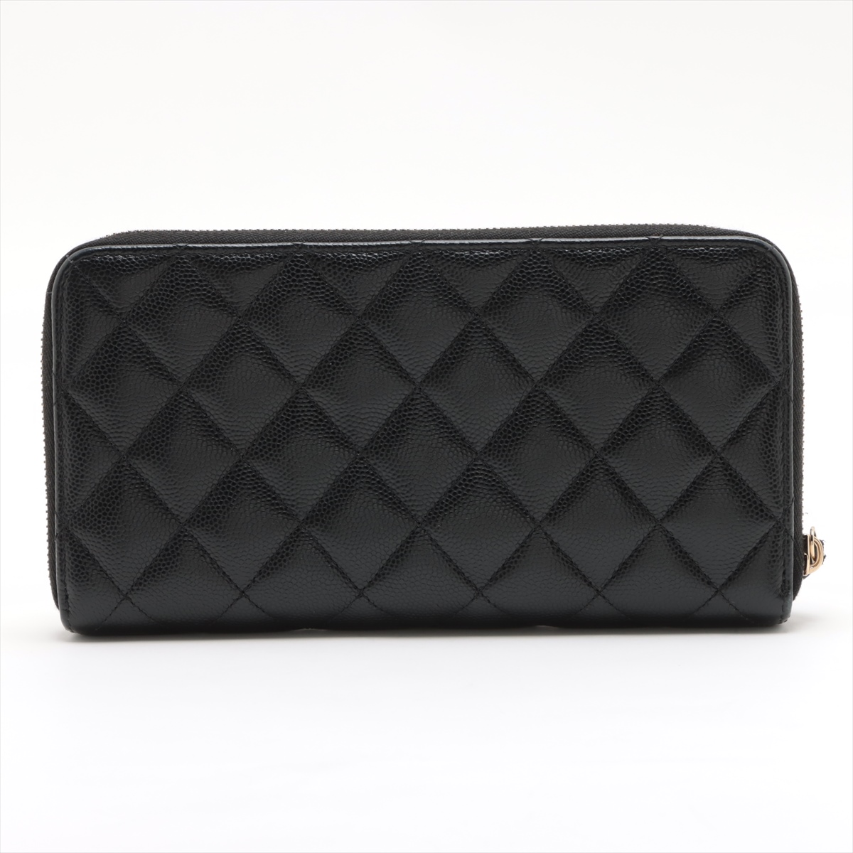 極美品】CHANEL ラウンドジップ キャビアスキン シルバー金具
