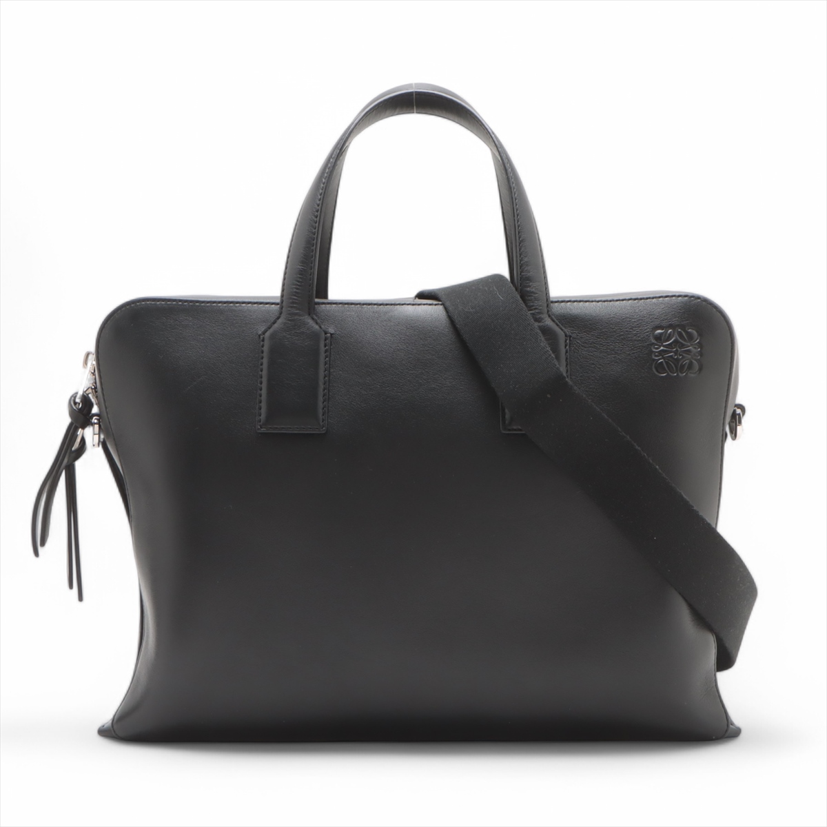 LOEWE ブラック レザー ハンドバッグ ロエベ LOEWE ハンドバッグ ミニボストンバッグ 黒 レザー