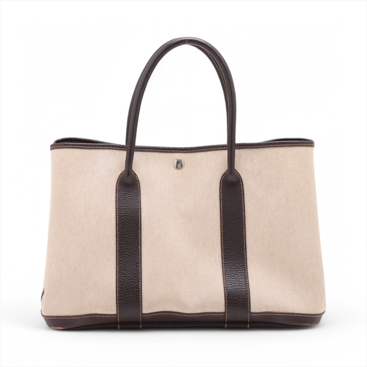 エルメス ガーデンパーティ36 PM ブッフル×トワルアッシュ ブラウン  