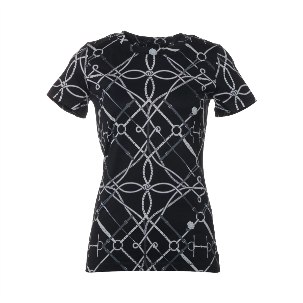エルメス コットン Tシャツ 34 レディース ブラック 3H4614DL H