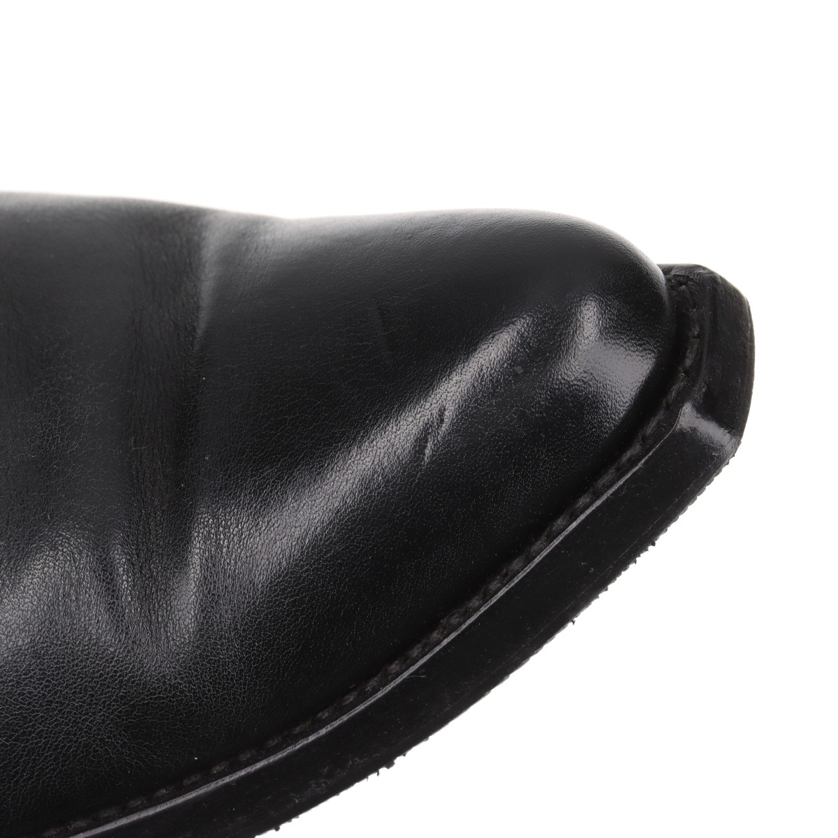 美品】 CELINEブラックレザー ジッパーブーティ 靴 - 靴