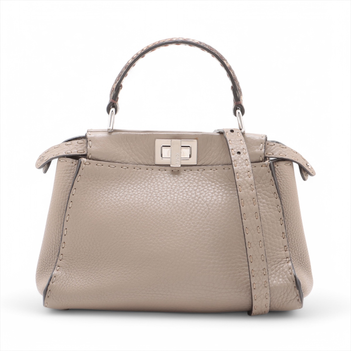 フェンディ ミニピーカブー セレリア レザー×パイソン 2WAY  