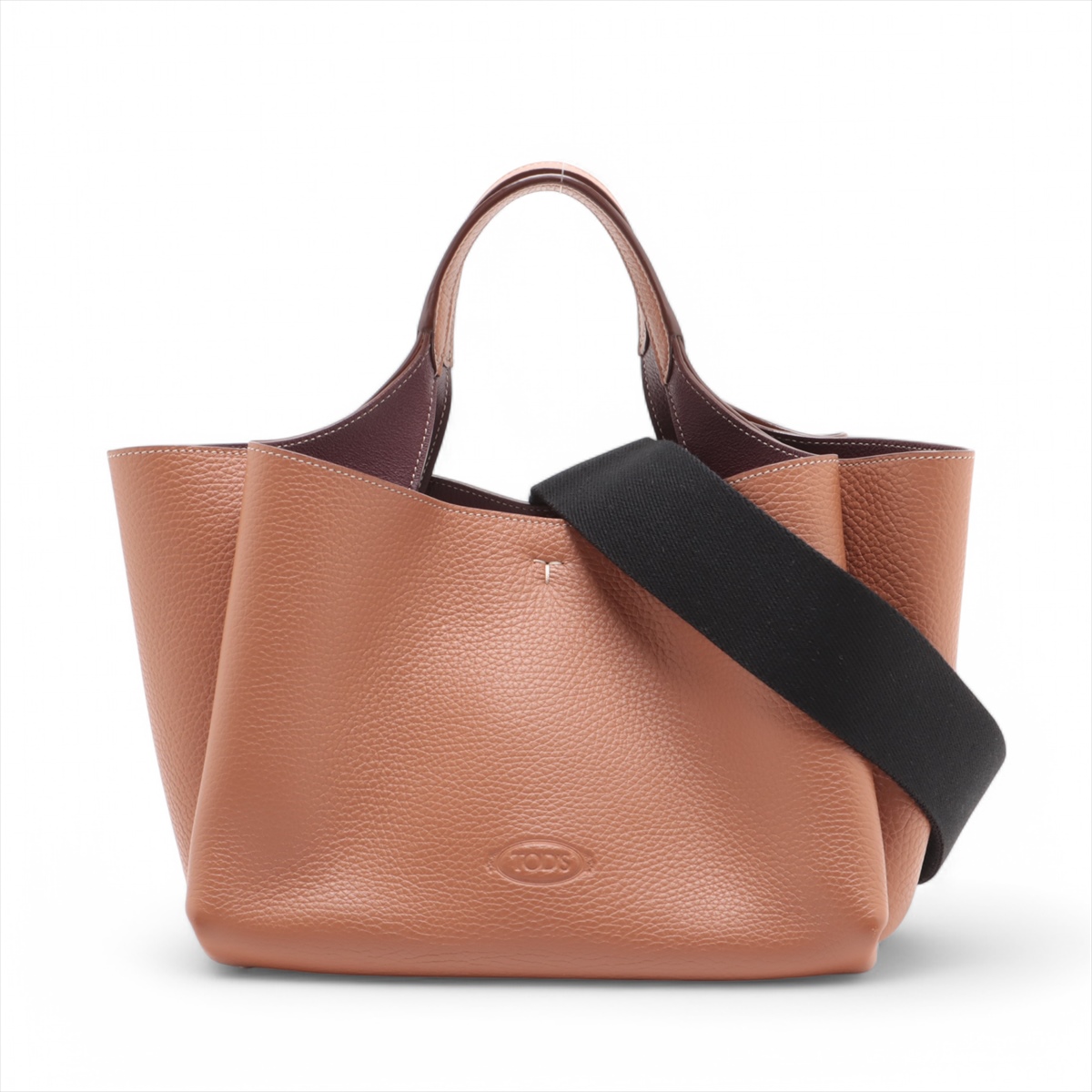 トッズ Tタイムレス レザー 2WAYハンドバッグ ブラウン A3564572｜中古  