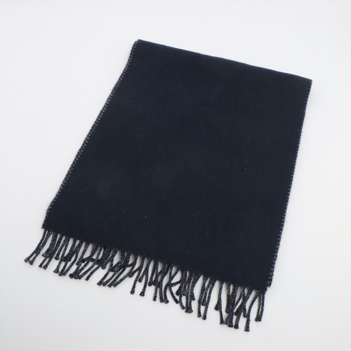 ディオール オブリーク マフラー ウール×カシミヤ ネイビー×グレー  