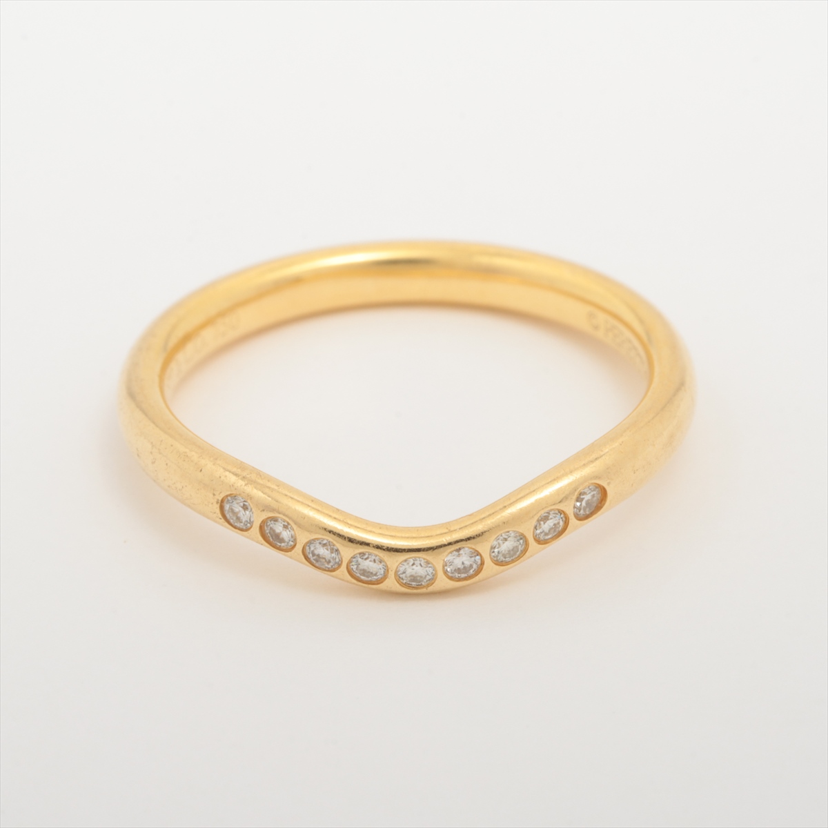 ティファニー カーブドバンド 9P ダイヤ リング 750(YG) 2.5g DP018771  