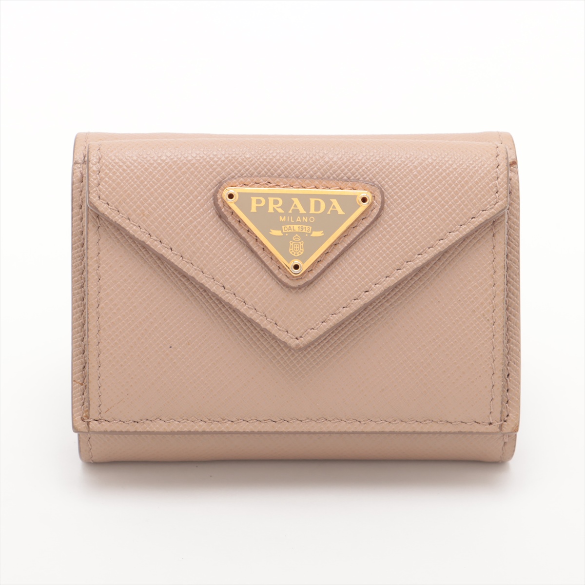 PRADA サフィアーノコンパクト財布ベージュ