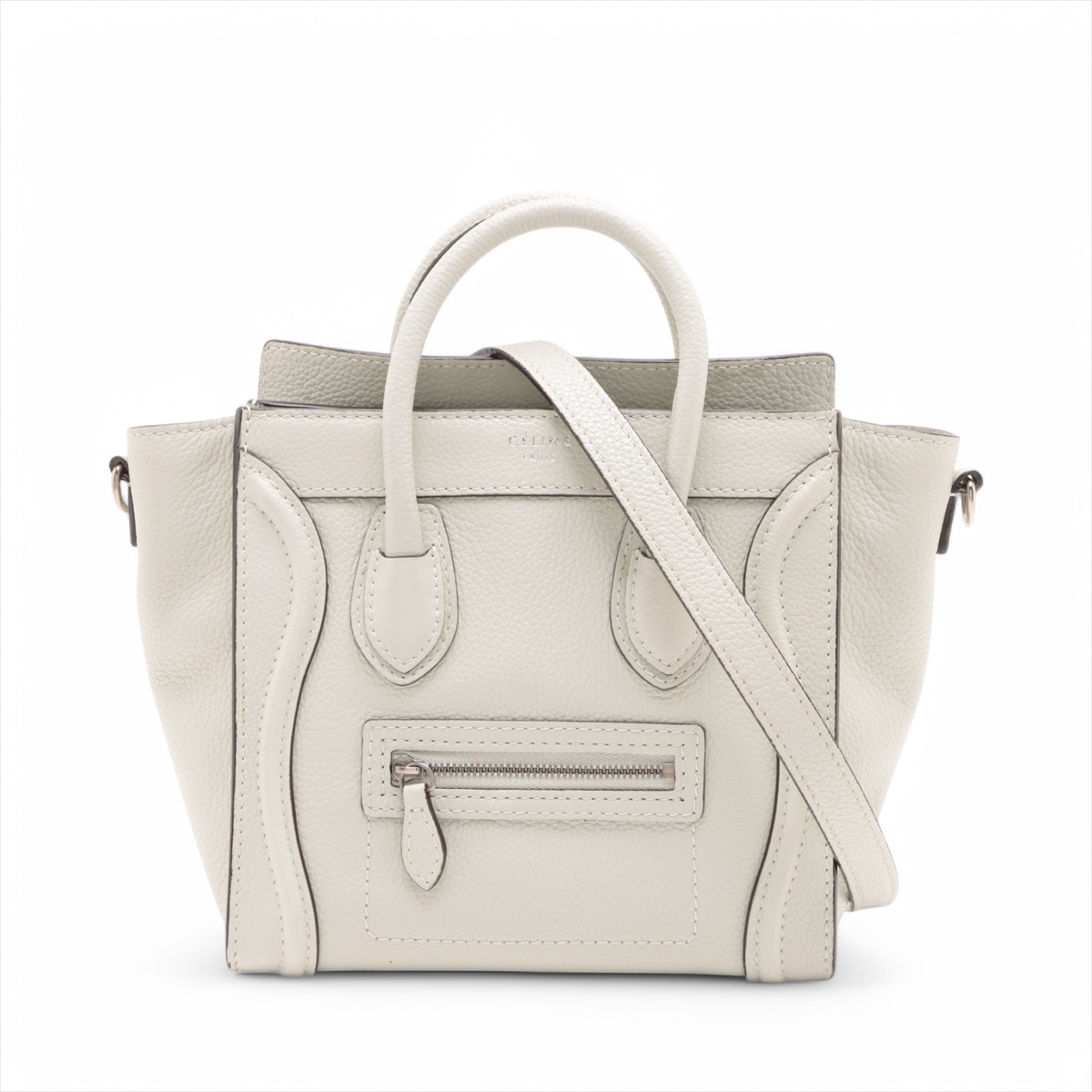 セリーヌ ラゲージ ナノショッパー レザー 2WAYハンドバッグ ベージュ  