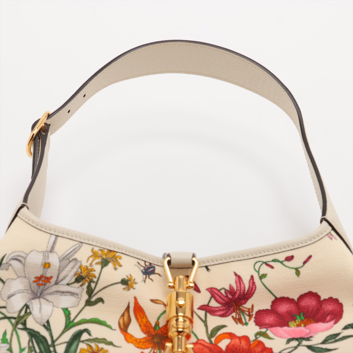 グッチ GGフローラ ニュージャッキー キャンバス×レザー ショルダー  