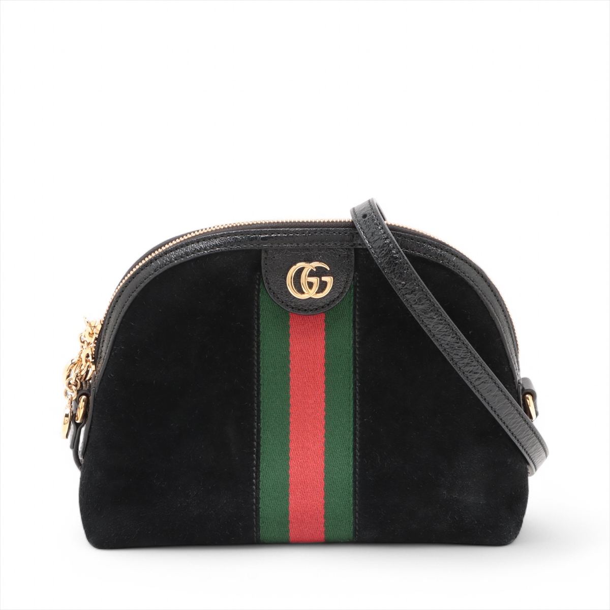Gucci ブラック スエード エナメル オフィデア ショルダーバッグ