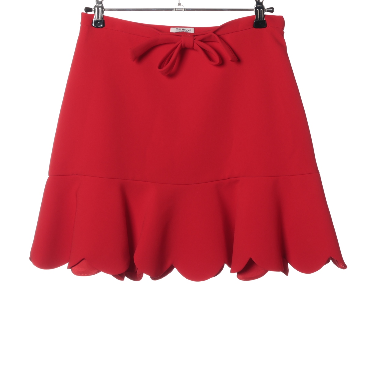 ★24AW SAINT LAURENT VISCOSE MIDI レッド タイト スカート 美品 イヴサンローラン YVES SAINT LAURENT タイトスカート