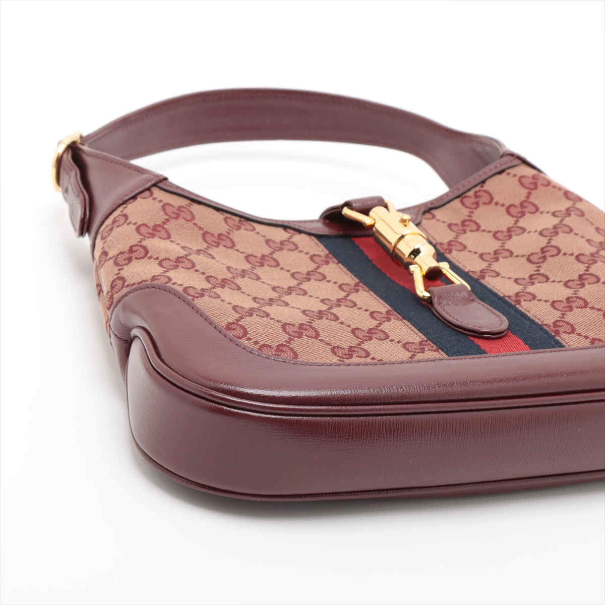 【希少】グッチ　ショルダーバッグ　ジャッキー　GG柄　キャンバス　レザー　茶系 GUCCI グッチ ハンドバッグ GG柄 GGキャンバス ワンショルダー