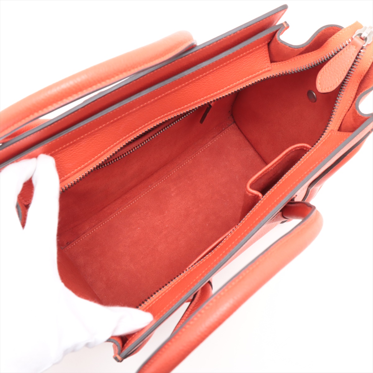 セリーヌ ラゲージ ミニショッパー ハンドバッグ レッド レザー CELINE セリーヌ ラゲージ ミニショッパー ハンドバッグ レッド