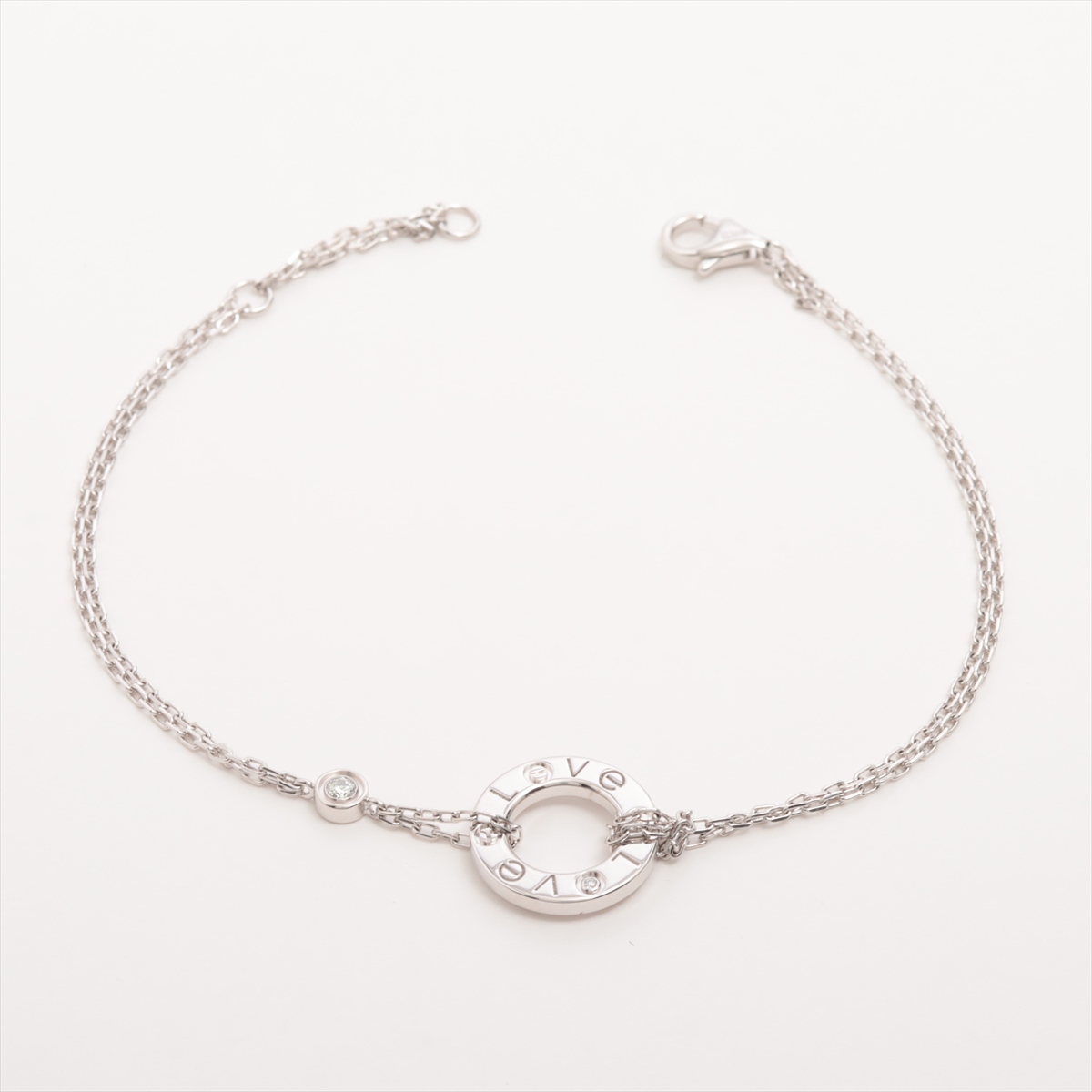 カルティエ ラブサークル 2P ダイヤ ブレスレット 750(WG) 4.4g  