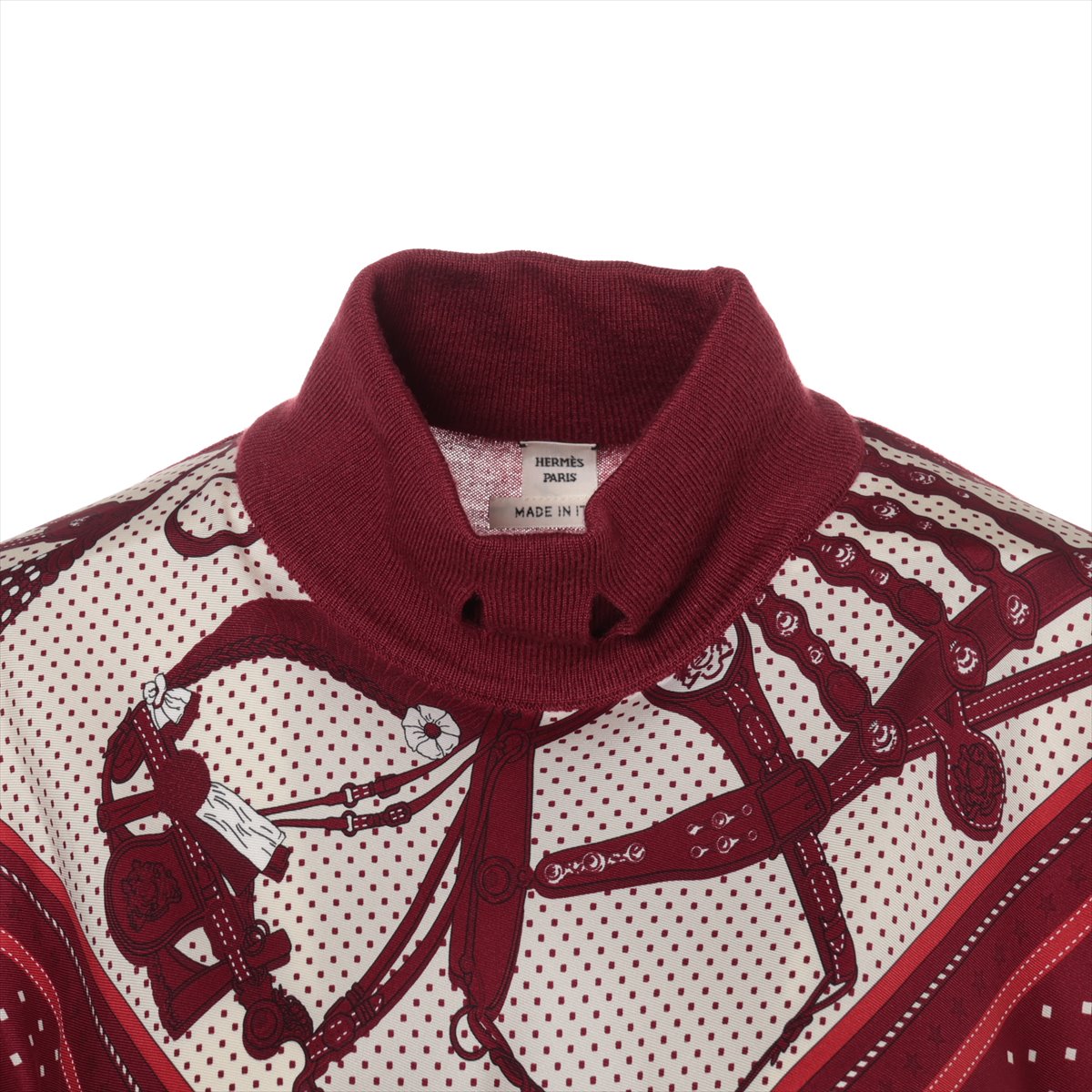 エルメス 22AW カシミヤ×シルク 半袖ニット 38 レディース