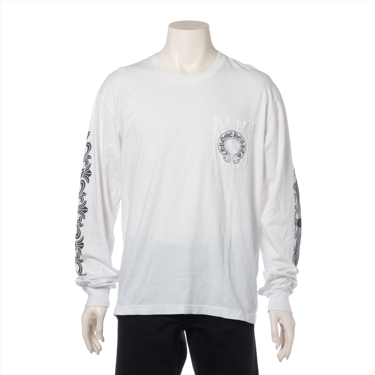 クロムハーツ ロングTシャツ コットン サイズL ホワイト ホースシュー 