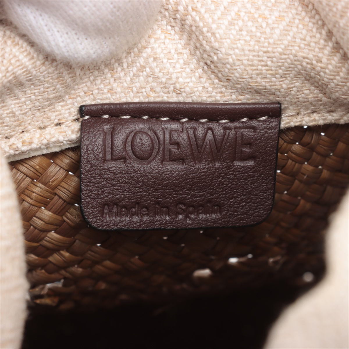【良品】LOEWE アナグラムスクエアショルダーバッグ ブラウン ロエベ アナグラム スクエアポケット イラカヤシ×カーフ
