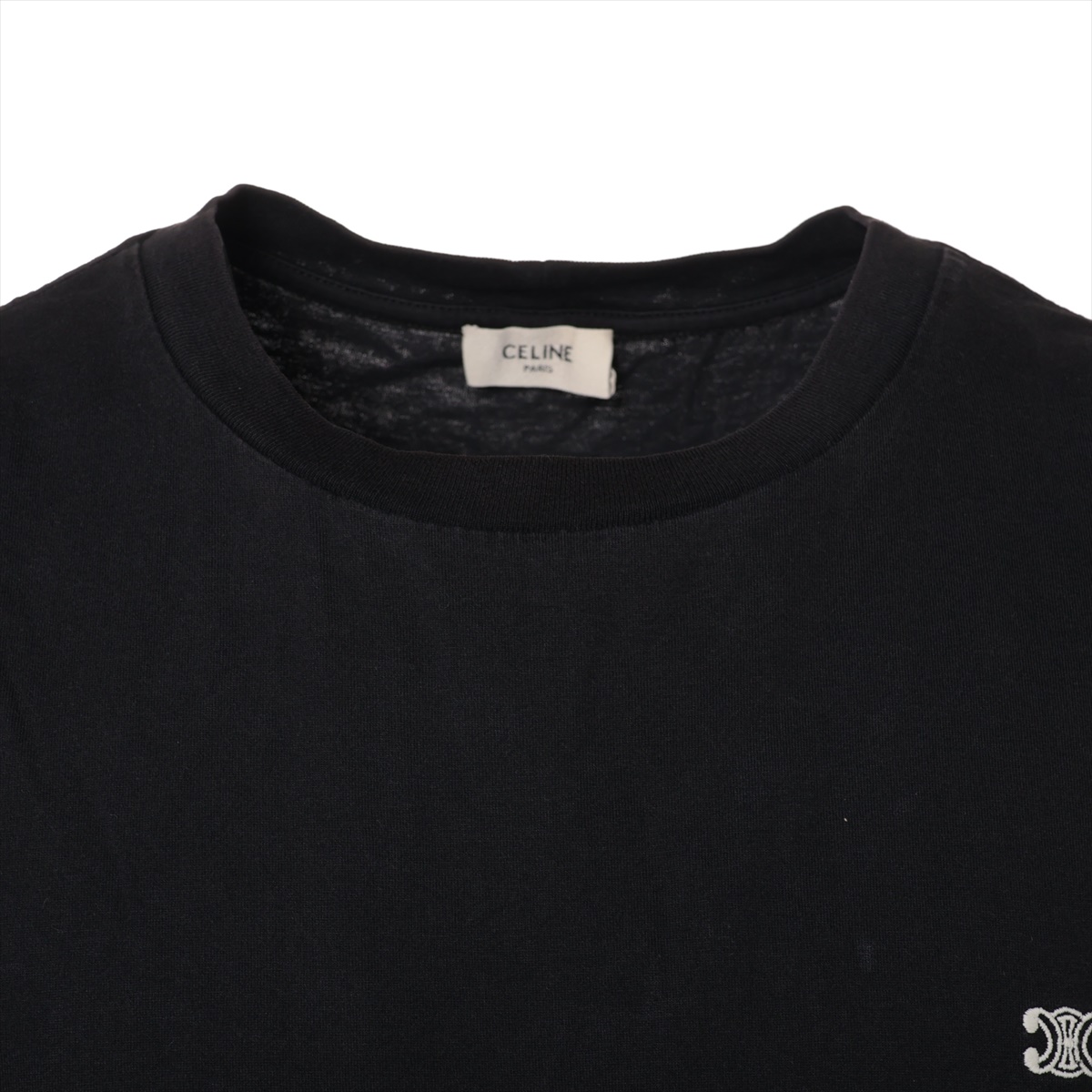セリーヌ シルクシャツ 丸襟 クレリックシャツ トリオンフ エディ トリオンフ ルーズTシャツ / コットンジャージー - ブラック