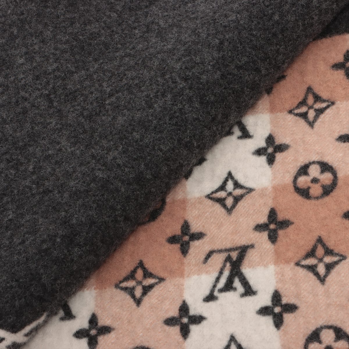 ヴィトン M76589 エシャルプモノグラムチェックブロック AO1220  