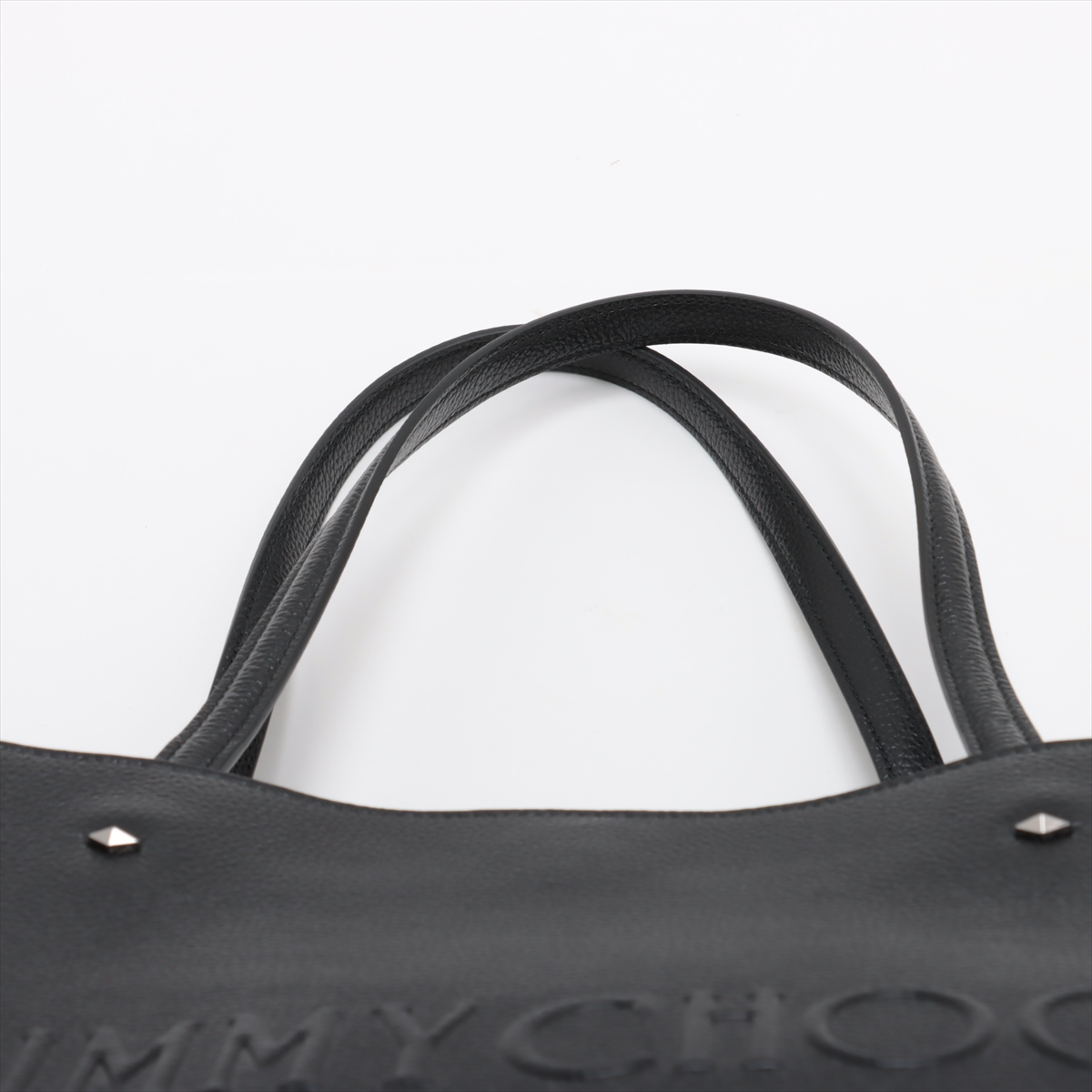 未使用級】JIMMY CHOO CANVAS BLACK LOGO TOTE