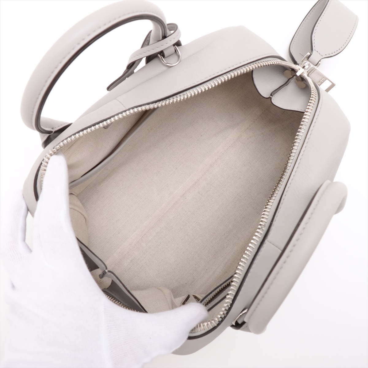 フルラ FURLA ライトグレー レザー バッグ ハンドバッグ