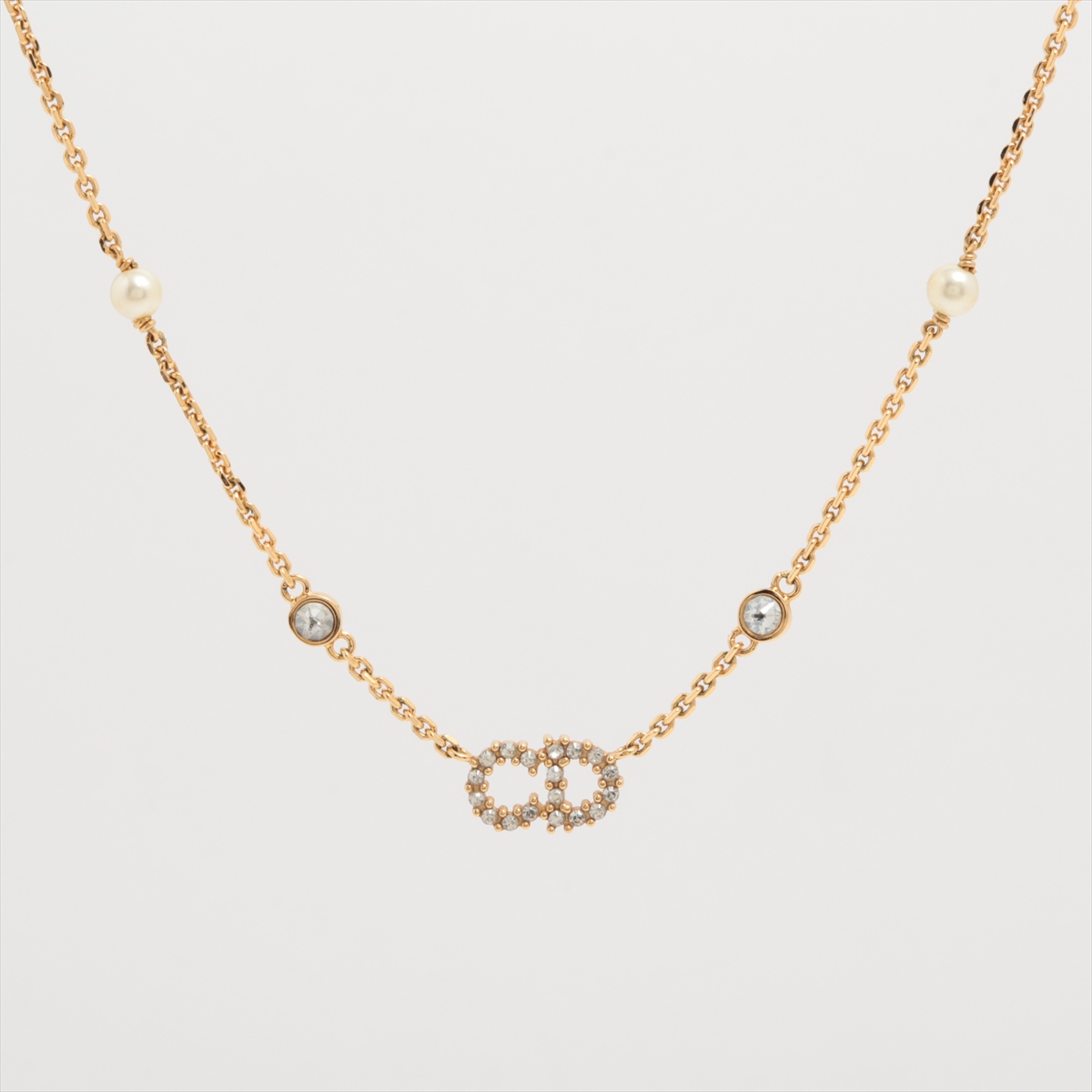 ディオール PETIT CD ラインストーン ネックレス GP クリスタル（楽天  